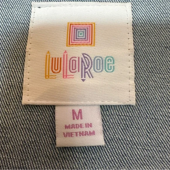 LuLaRoe Jaxon Denim Embroidered Jean Jacket - Picture 6 of 8